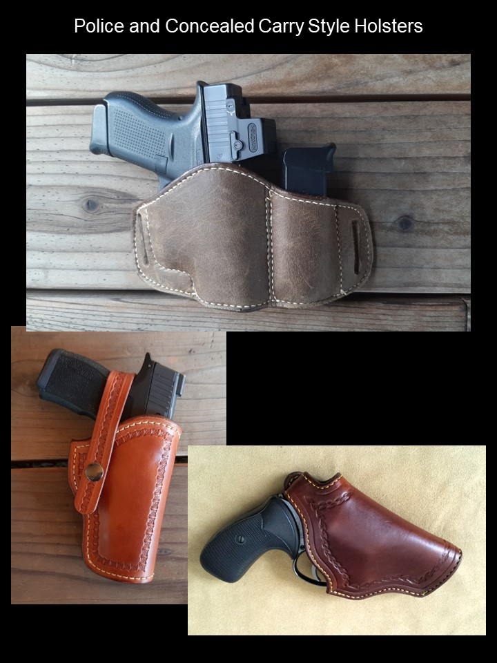 Police and Concealed Carry Style Holsters with strap or magazine pouch